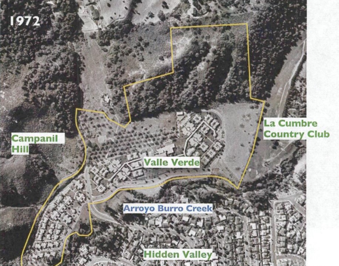 Aerial view of Valle Verde property, 1972