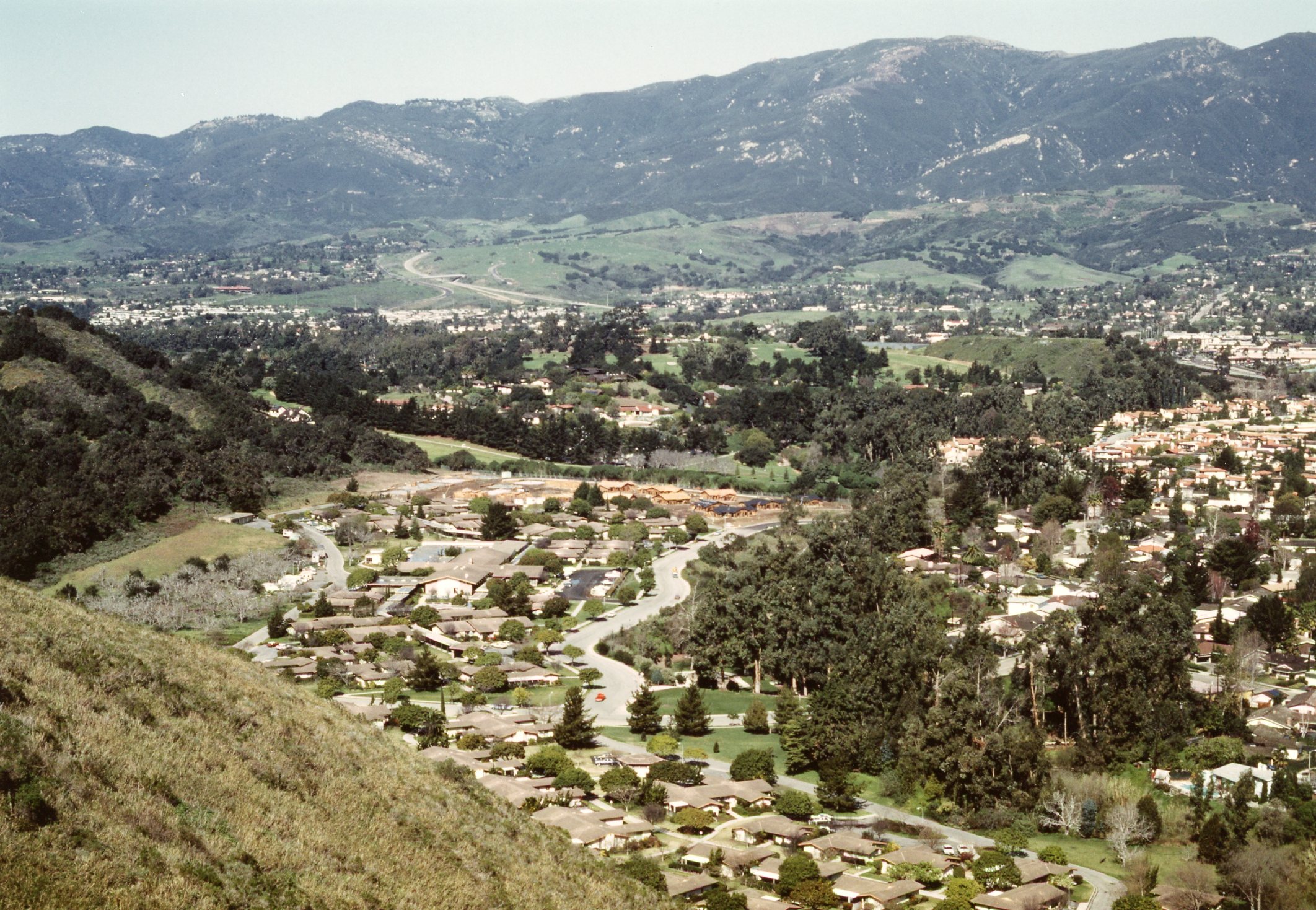Aerial view of Valle Verde from Campanil Hill, 1982, showing Zone 1 under construction