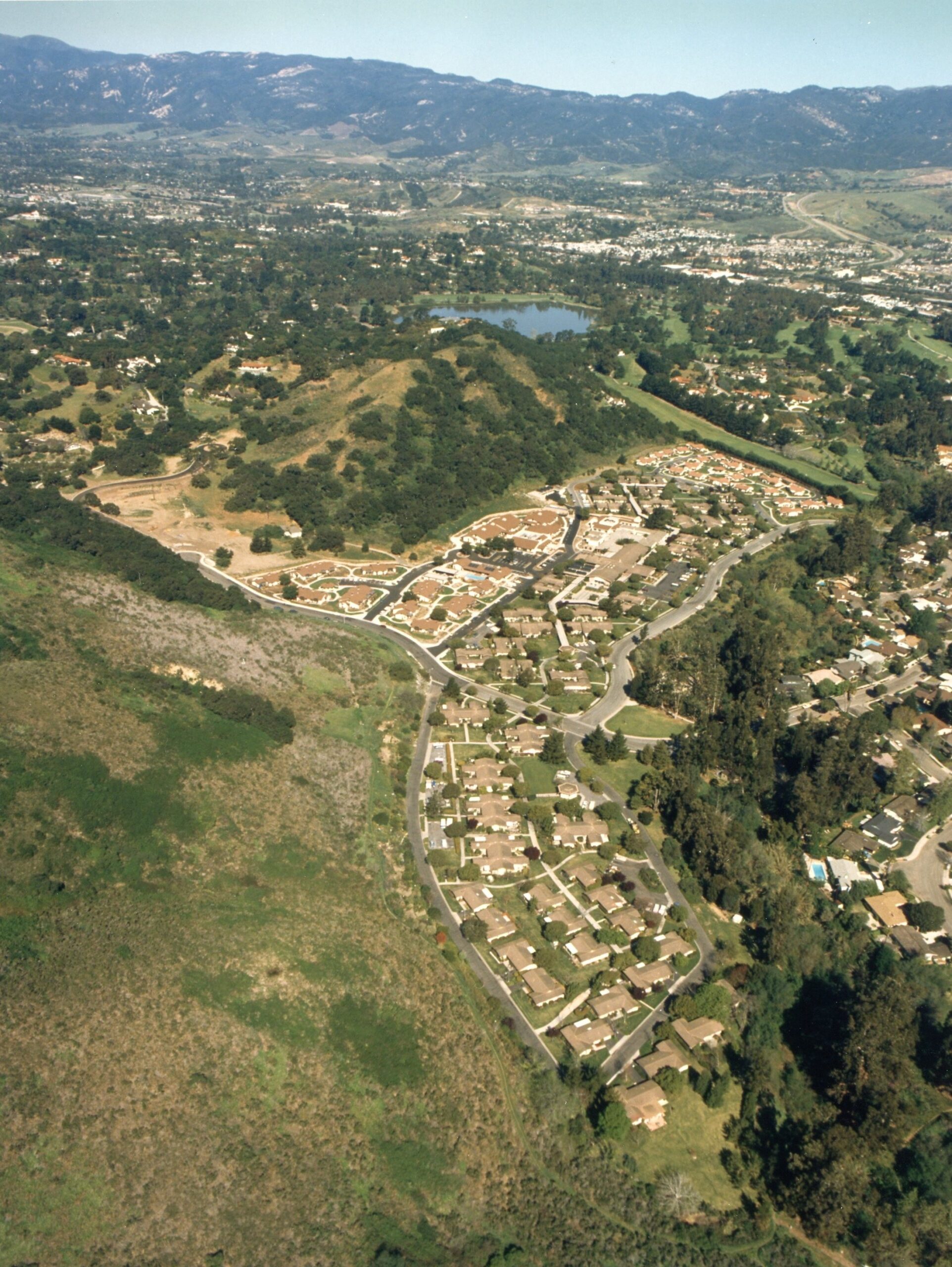 1988 helicopter view looking north, showing Valle Verde and Laguna Blanca
